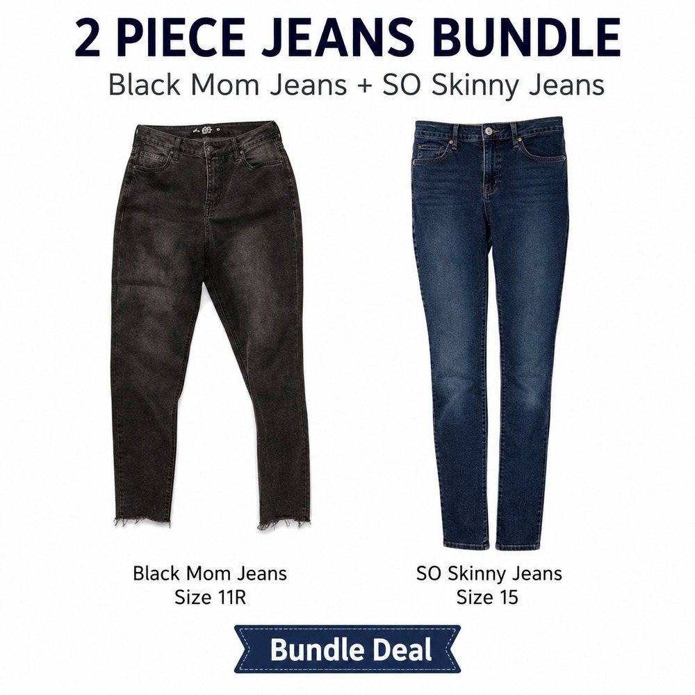 Hollister Black‎ Mom Jeans SO Skinny Jeans Womens Bundle Size 30, 15 Denim Lot 2